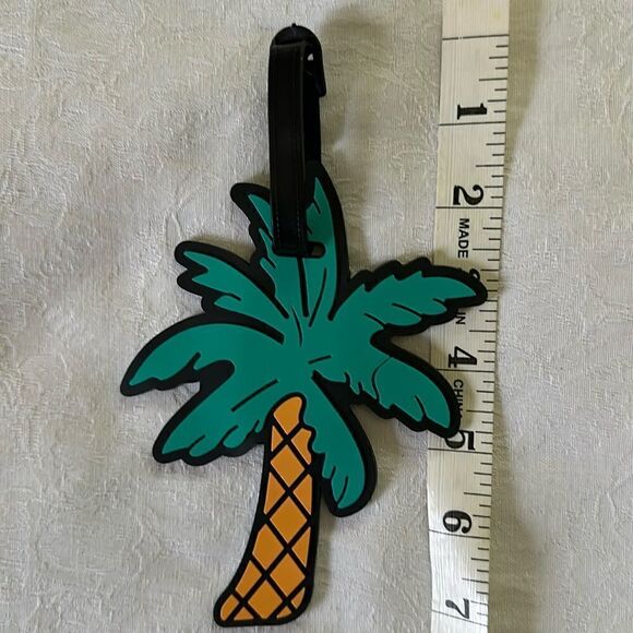 Luggage Tag Silicone Palm Tree Tropical Coastal Beach - Picture 4 of 6